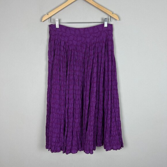 Charles Nolan Midi Skirt Womens 4 Purple Broomstick Embroidered Peasant Boho‎ - Picture 7 of 11